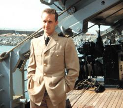 Lieutenant Harley Nygren on the PATHFINDER in dress khakis Image
