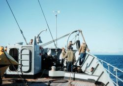 Dredging off the PATHFINDER for geologic samples on Pamplona Sea Ridge In the vicinity of Cape St Image
