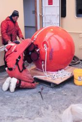 Deploying bio-optical instrumentation over the side of the NATHANIEL B Image