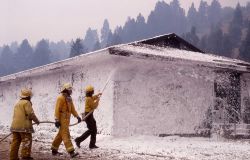 Crew foaming YCC dormitory at Mammoth Image