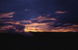 Canyon fire at sunset Image