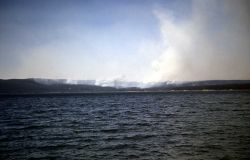 Chipmunk fire as seen from across Yellowstone Lake Image