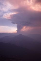 Large plume of smoke from North Fork fire as seen from Mt Washburn lookout - Norris evacuation Image