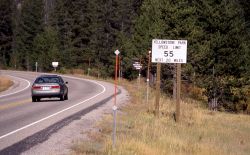 55 mph sign on highway 191 Image