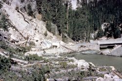 Slide debris in Gibbon Canyon - Geology/Earthquake Image