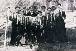 Lake Hotel employees with a catch of fish - YELL 1949 Image