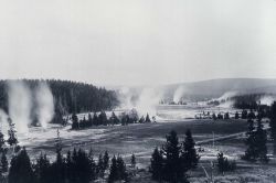 Upper Geyser Basin as seen from top of hill near Grotto Geyser Image