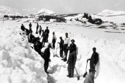 Snow removal crew on Swan Lake Flat Image