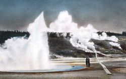 Postcard of Minute Man Geyser (now known as Constant Geyser) in Norris Geyser Basin Image