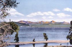Postcard of Yellowstone Lake & the Absaroka Range Image