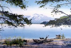 Postcard of Yellowstone Lake & Colter Peak Image