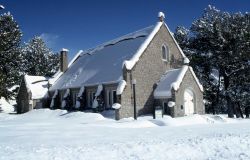 Mammoth Hot Springs Chapel at Fort Yellowstone in the winter Image