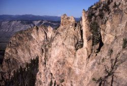 Rock walls of Bunsen Peak, Mt Everts in background Image