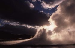 Great Fountain Geyser at sunset - Midway & Lower Geyser Basin Photo