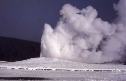 Old Faithful Geyser in the winter - Upper Geyser Basin Image