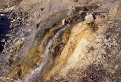 LaDuke Hot Spring - north of Gardiner, MT - large formation on Yellowstone River Image