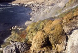 LaDuke Hot Spring - north of Gardiner, MT - large formation on Yellowstone River Image