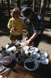 Campers preparing lunch Image