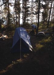 Campsite on lakeshore Image