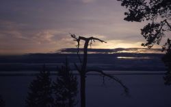 Yellowstone Lake covered with snow & ice Image