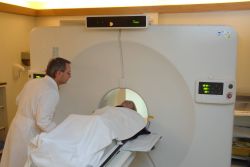 PET scan machine with patient Photo